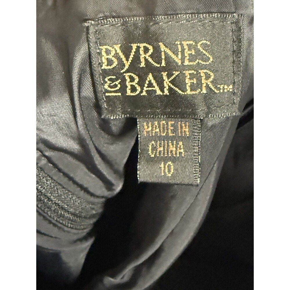 Byrnes & Baker Vintage Black Leather Skirt Women's Size 10 Zip Closure Rock Chic - Picture 6 of 11